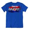 Kroatien Flagge T-Shirt T-Shirt Tee Oberteil Stadtplan Wappen Krone Schachbrett GESCHENK