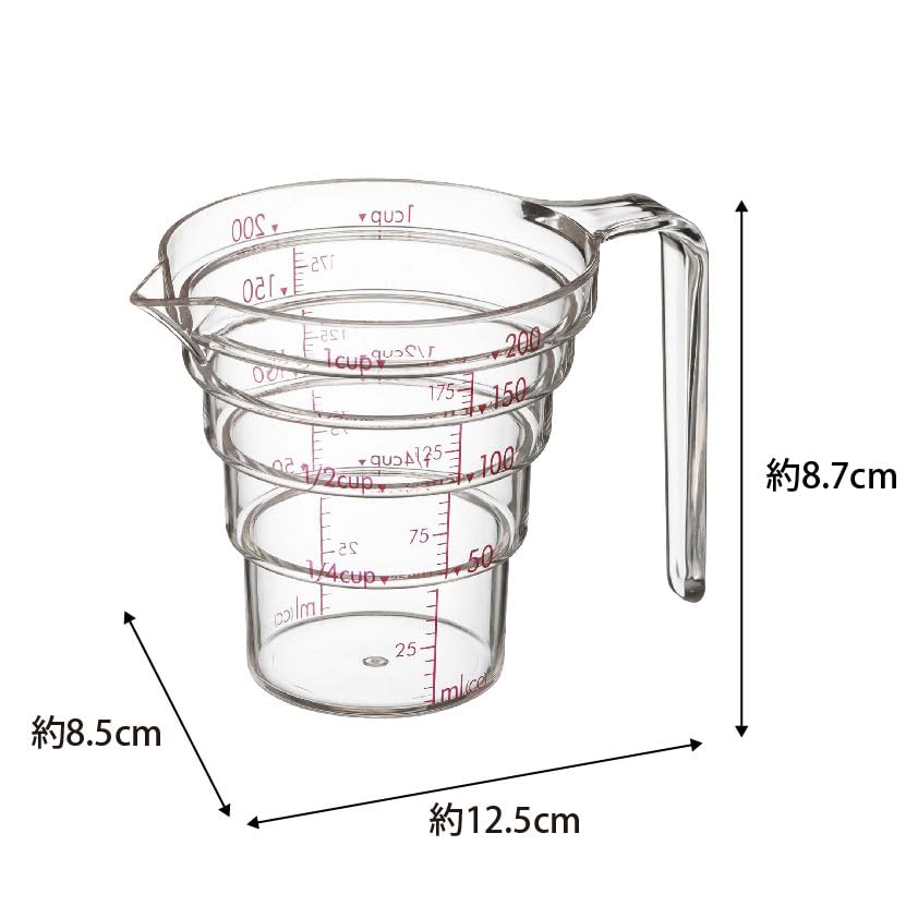 Yamazaki Industries 2699 Microwave Safe Gradual Measuring Cup 200ML Clear