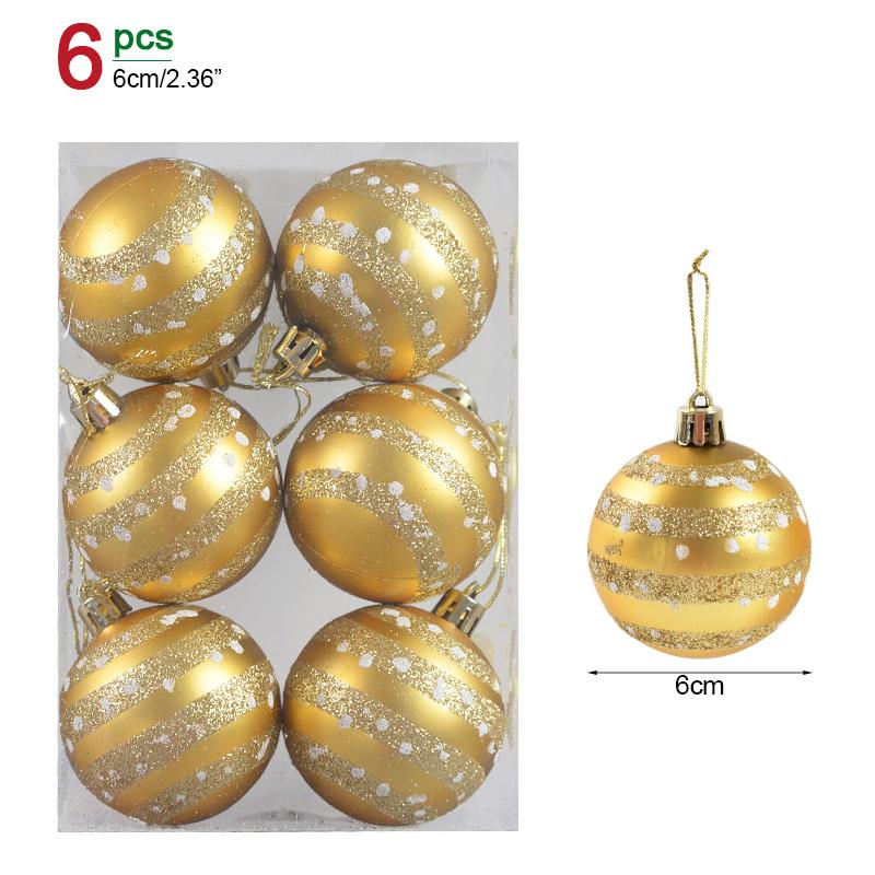 6 stuks 6cm Transparante Sneeuw Kerstballen Hangers voor Kerstboomversiering Heldere Kerstballen Hangende Ornamenten Kerstmis Navidad