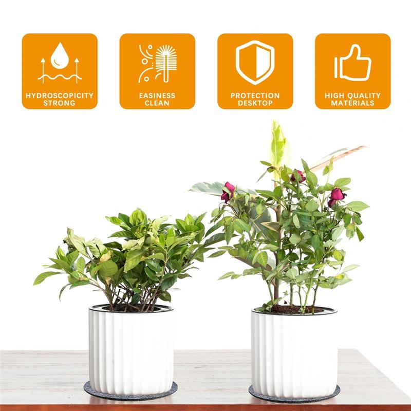 A95I-Waterproof 24PCS Absorbent Plant Coasters Mat, 4/6/8/10 Inch Reversible Round Fabric Plant Coasters And Plant Saucers