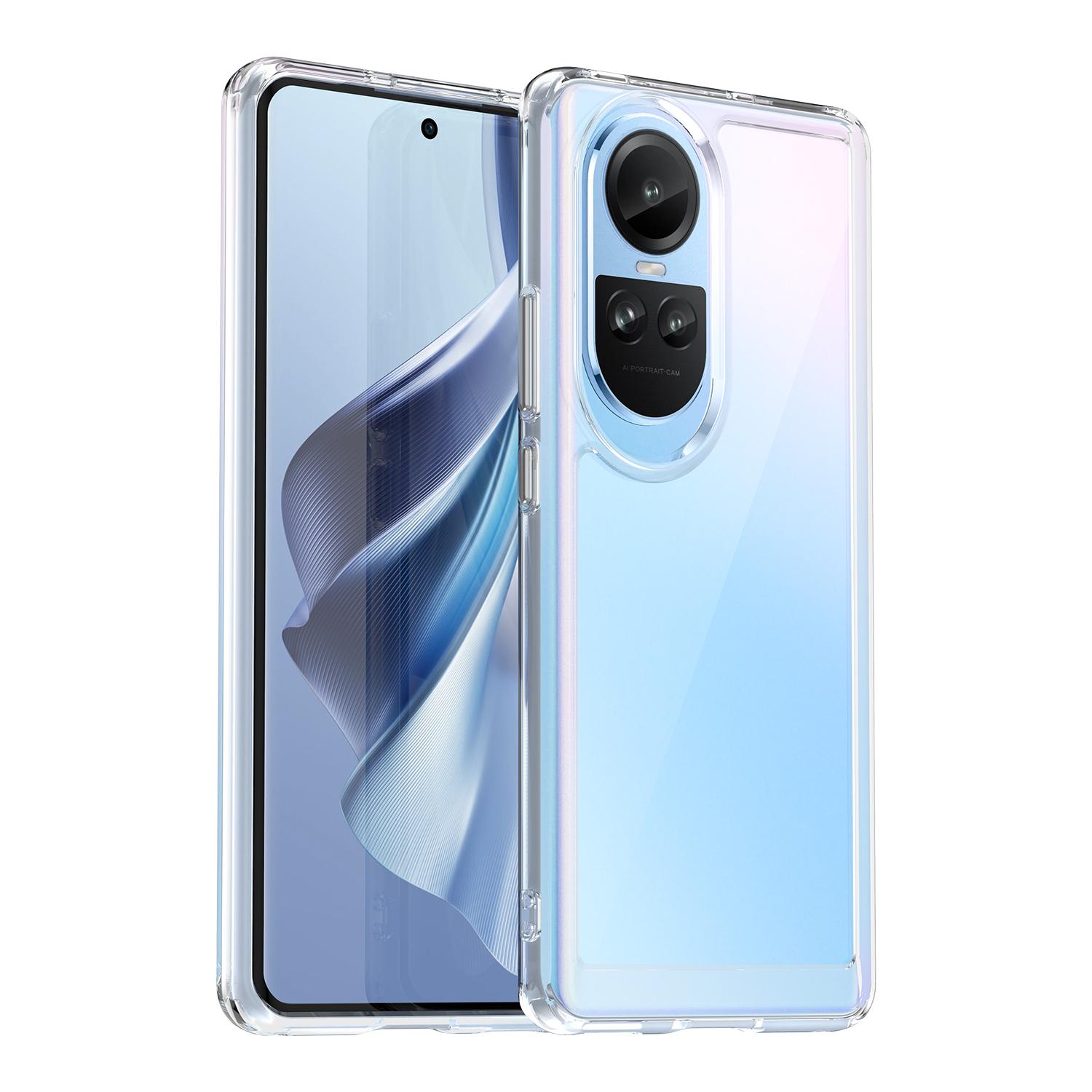

For Oppo Reno10 Pro 5G (Global)/Reno10 5G (Global) TPU+Acrylic Hybrid Case Drop-proof Mobile Phone Back Protector Cover Transparent