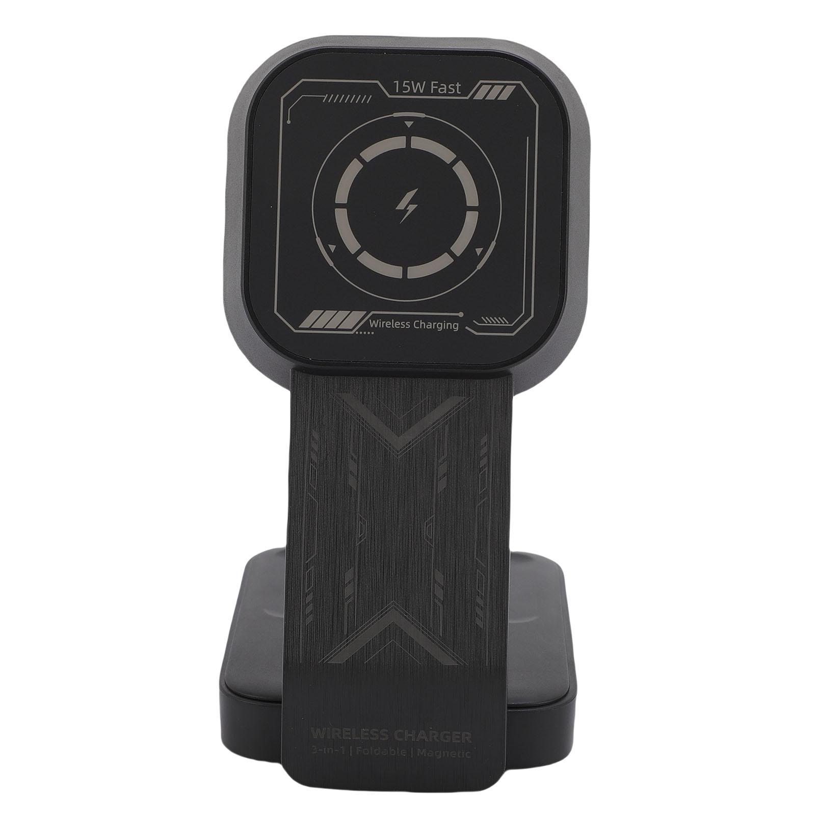 

Беспроводная зарядная станция 15 Вт 3 в 1 Магнитная подставка-док для беспроводной зарядки телефона для нескольких устройств