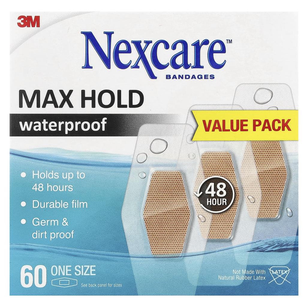 Waterproof Bandage, Max Hold, One Size Bandage 60 Count
