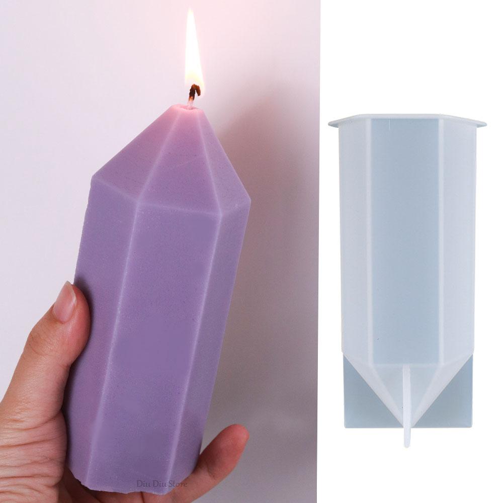 3D Hexagon Peaked Silicone Candle Mold DIY Festival Ornament Candle Soap Making Supplies Epoxy Resin Craft Molds Home Decor