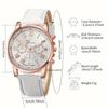 Fashion Geneva Quartz Watch Roman Numerals Three Eye Six Pin Casual Wrist Watch for Women Men Couple Stylish Dress Watch