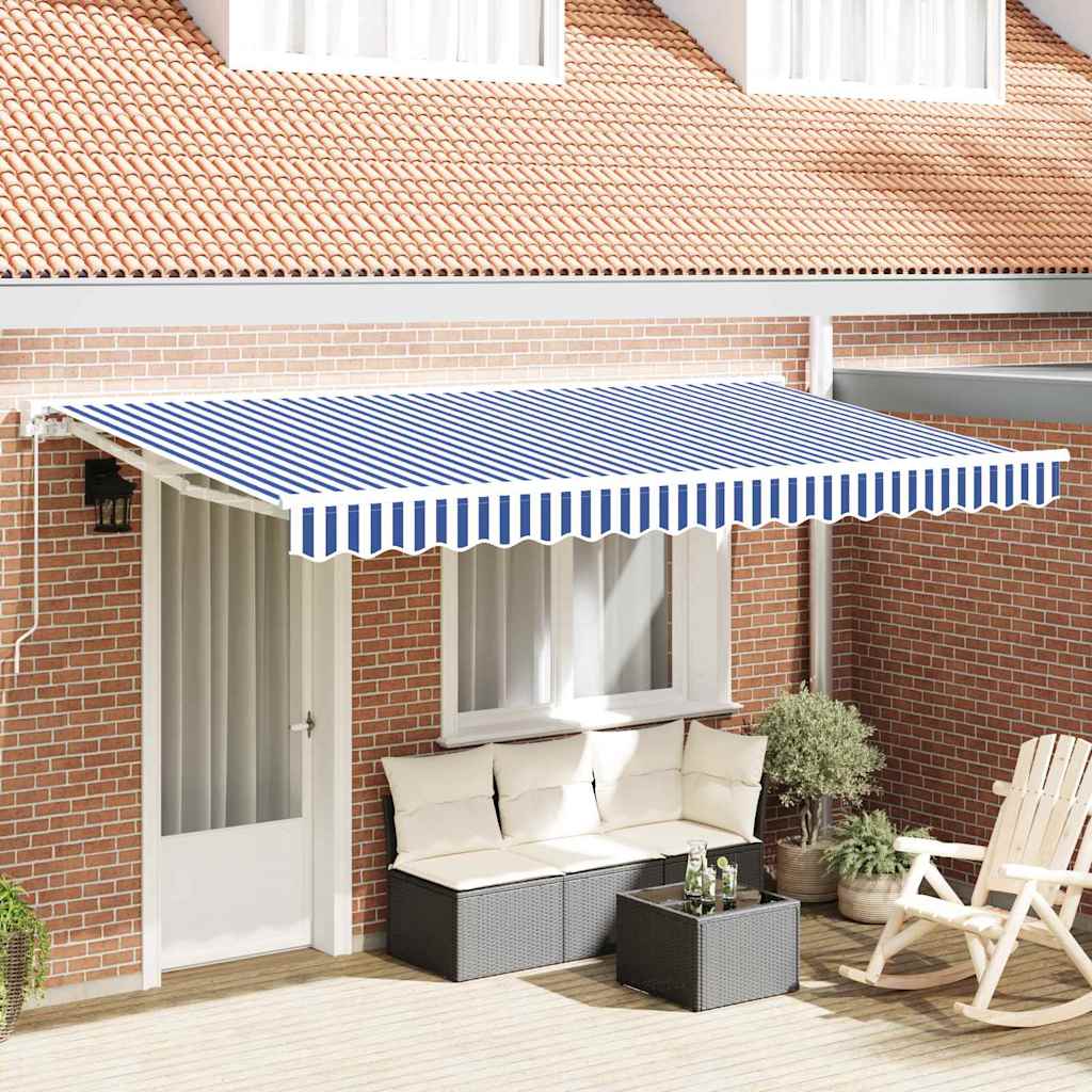 Replacement Canopy Fabric Blue and White 4 x 2 m Polyester
