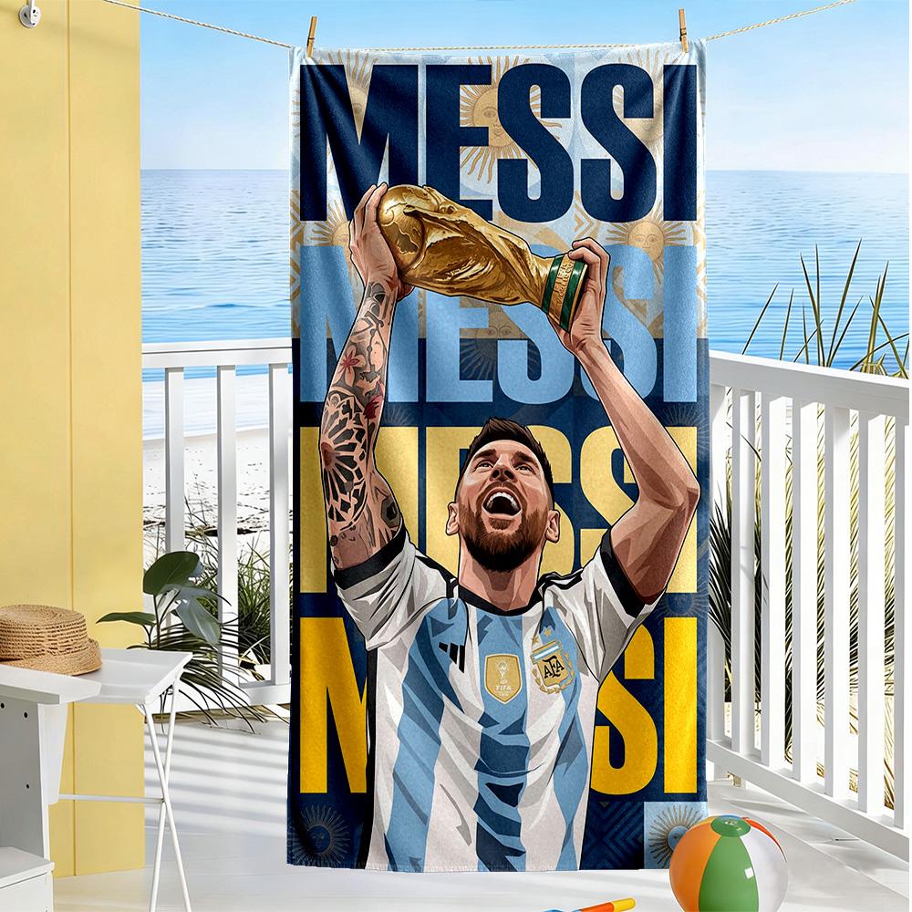 Messi Beach Towel High Absorbency & Quick-Dry Comfortable Lightweight Portable for Swimming,Beach,Camping, Travel, Beach Accessories,Gym