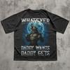Whatever Daddy Wants Daddy Gets Retro Wolf T-shirt, 90s Howling Wolf Shirt, Vintage Graphic Tee, Funny Gift for Husband, Alpha Male Tshirt