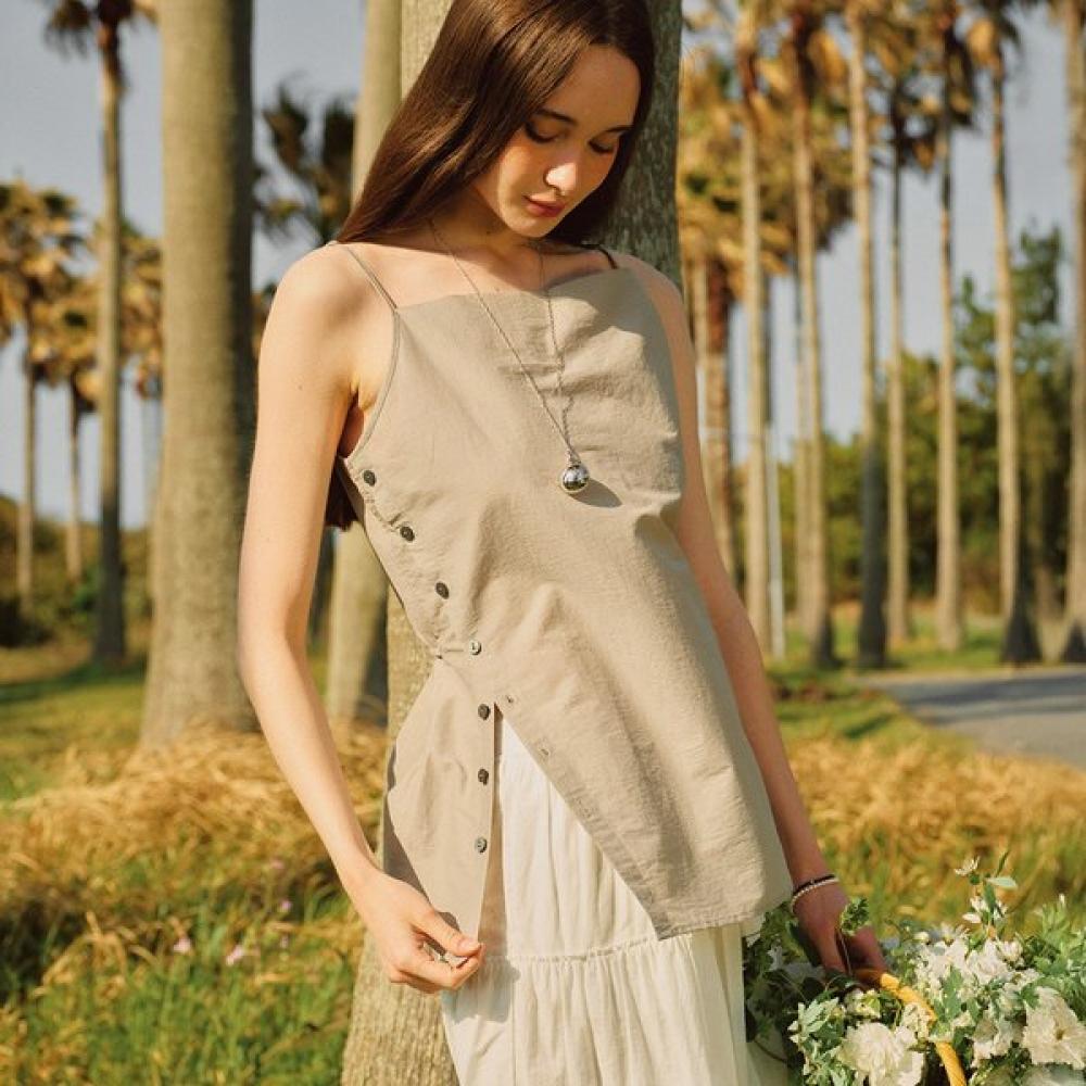 On On buttOn Point String Sleeveless New5mb604 BLACK/55