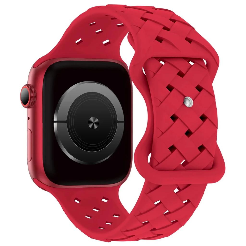 Silicone Strap for Apple Watch Band Ultra 2 49mm 46mm 45mm 44mm 42mm Sport Breathable Bracelet For IWatch Series 10 9 8 7 6 SE 5