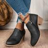 Women's Ankle Boots Chunky Low Heel Fashion Round Toe Booties Womens Boots High Heels