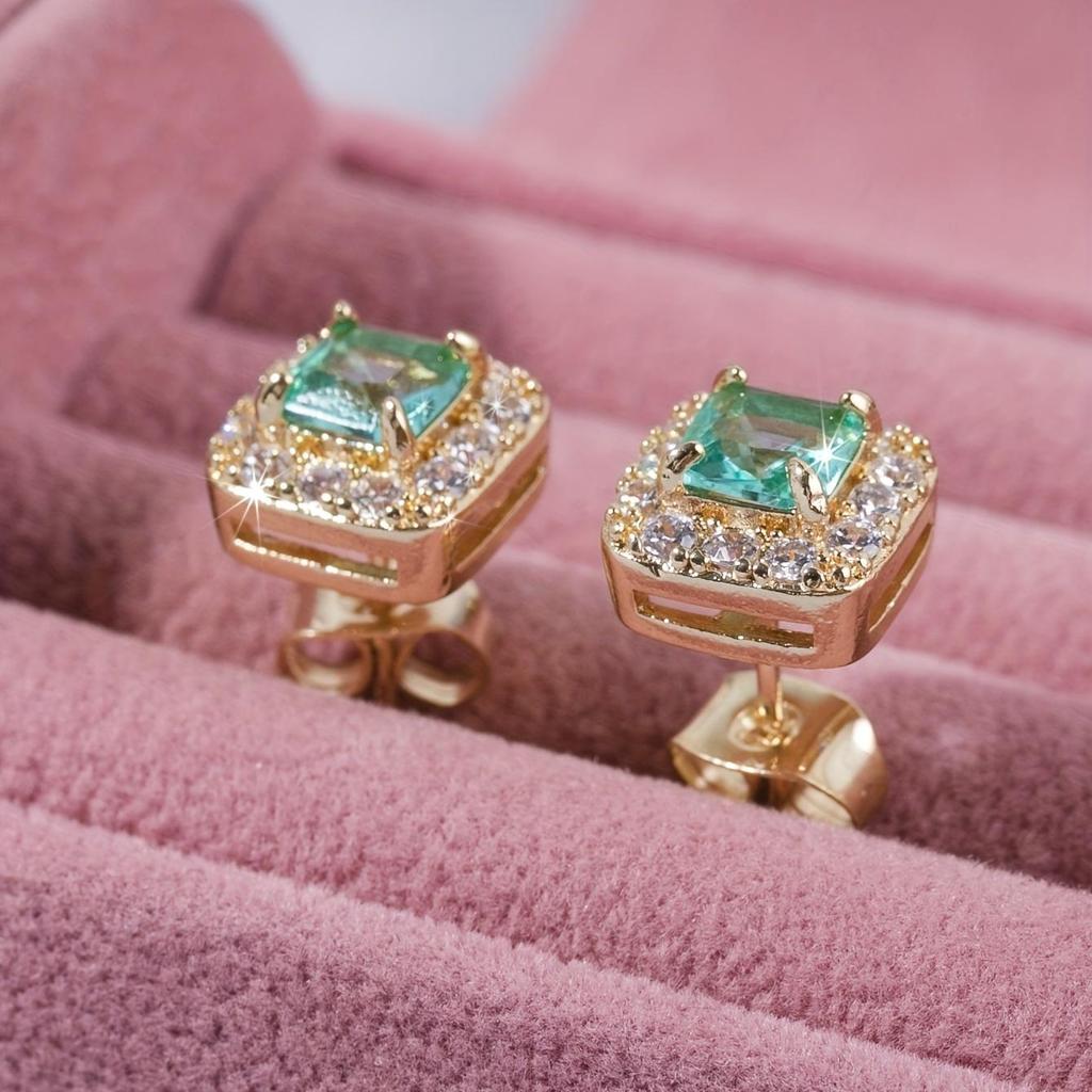 Geometric elegant square earrings for women's wedding engagement party jewelry accessories