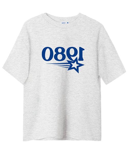 Entity 0891 Star Short Sleeve T-Shirt White Melange White Melange/M