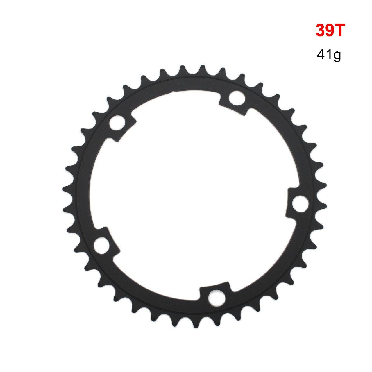 39T 44T 48T 53T 130 BCD Chainring Road Bicycle Fixed Gear Bike Folding Bike Chain Wheel Single Bicycle Chainwheel Bike Parts 39T black