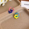 1pair Resin Acrylic Flower Earrings Dopamine Hoop Earrings Sweet Fashion Jewelry  Women Girl