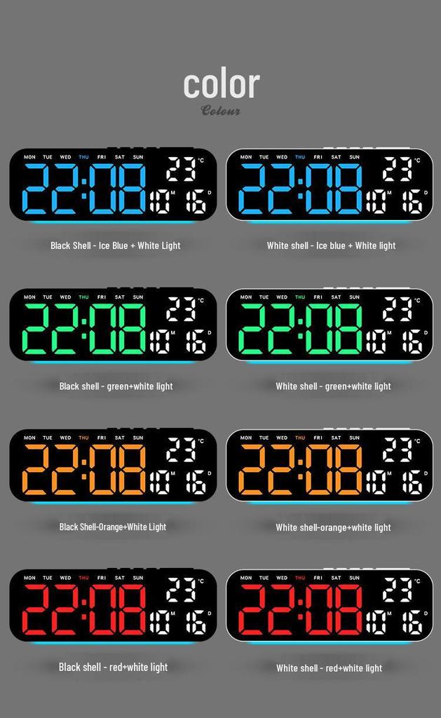 Multi-function RGB Ambient Alarm Clock Night Light GH9015