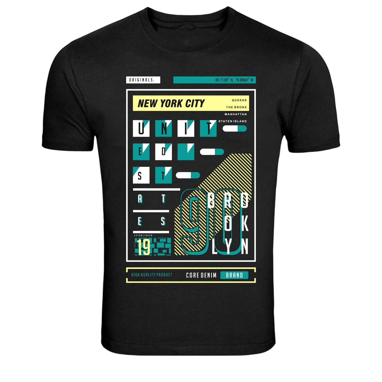 New York City Brooklyn 90 Urban Streetwear Typography Graphic T-Shirt XXXL