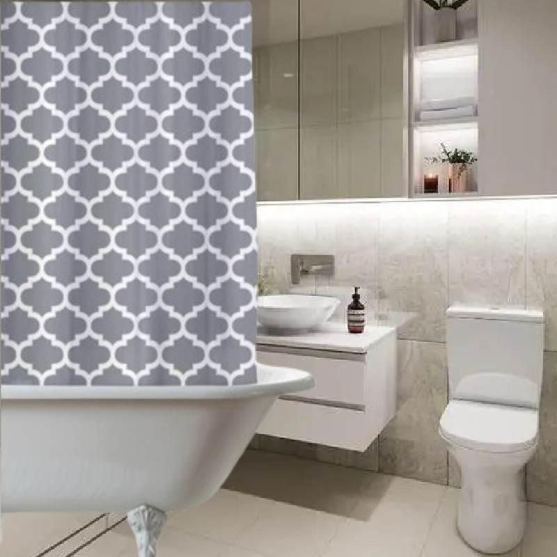 Custom Thick Polyester Waterproof Bathroom Shower Curtain With Digital Printing Nordic Style