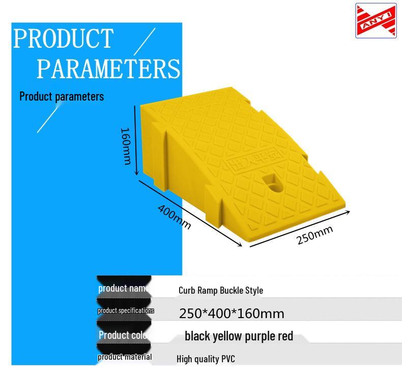 Portable Plastic Triangular Curb Ramp for Cars and Homes