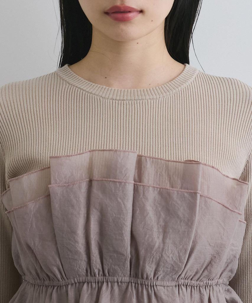 Knit Pullover Light Knit Bustier Docking Pullover for Black Maine [BIS] [Washable] Women, (01)