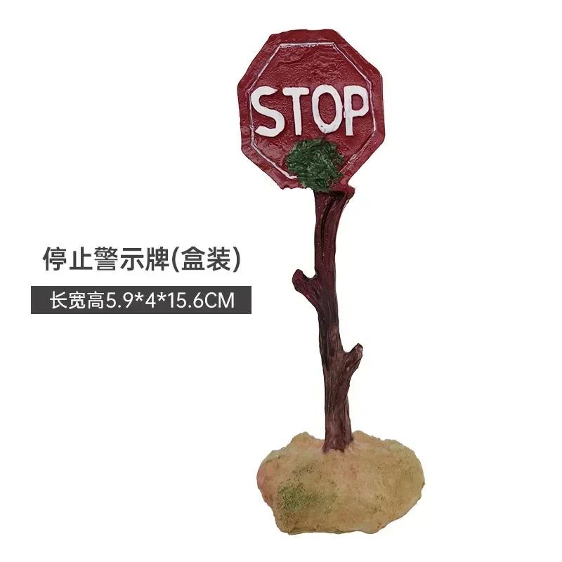 Aquarium Harz Ornamente Dekorative Ornamente Simulierte Hai Warnschilder Fisch Landschaft Zubehör Becken Aquarium Hintergrund