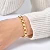 Fashion Women's Watch Strap Chain Bracelet Gold Plated Stainless Steel Chunky Link Chain Bracelets Punk Jewelry Gift