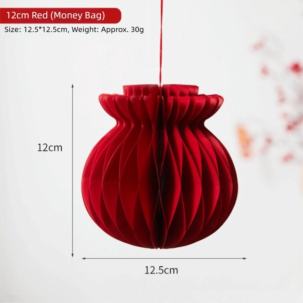 2026 Red Honeycomb New Year Decorations with Tassel Paper Christmas Tree Ornament Hanging Style Christmas Balls Patio Decor
