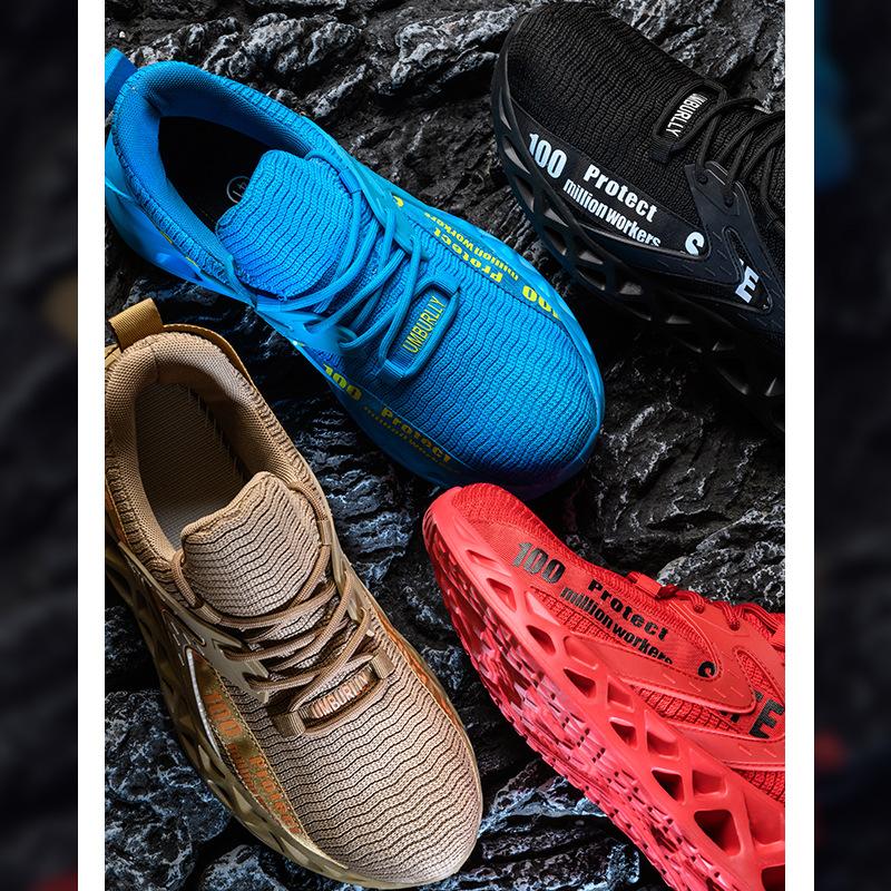 anti-smashing and anti-piercing men's summer breathable and deodorant steel head lightweight soft sole non-slip and wear-resistant protective