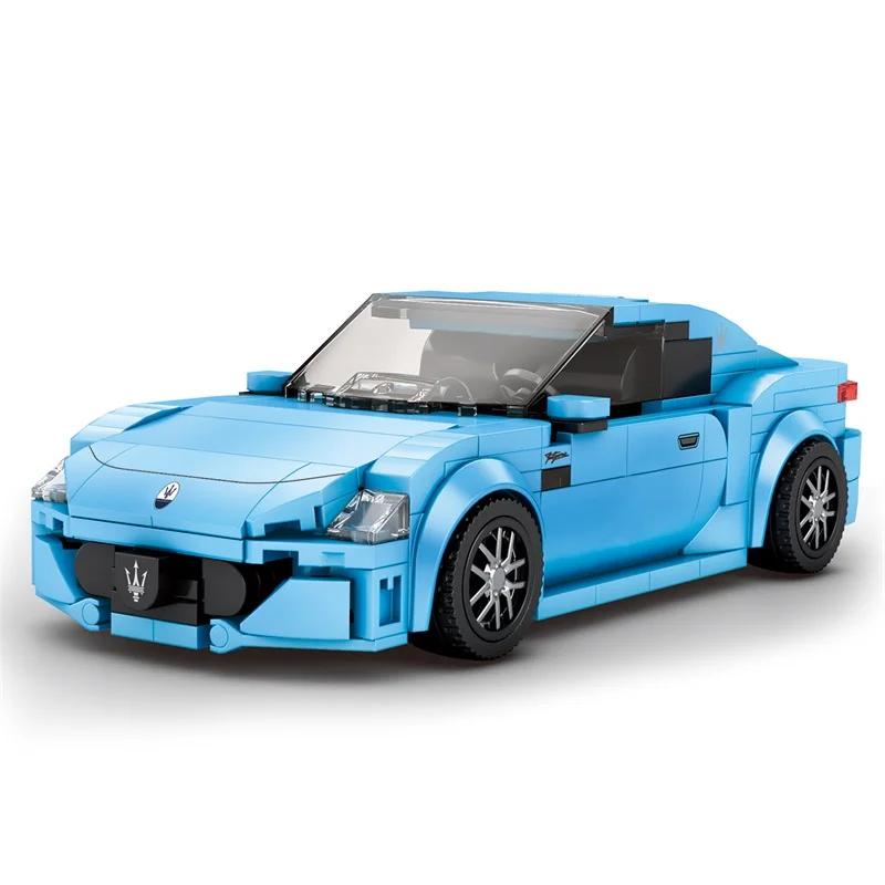 Non-Toxic 384Pcs Maserati Blue Sports Car Building Blocks Classic City Racing Model Bricks Desktop Decoration Toys For Kids Holiday Gifts