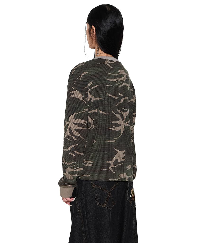 AAKAM Waffle Camouflage Long Sleeve (Khaki)