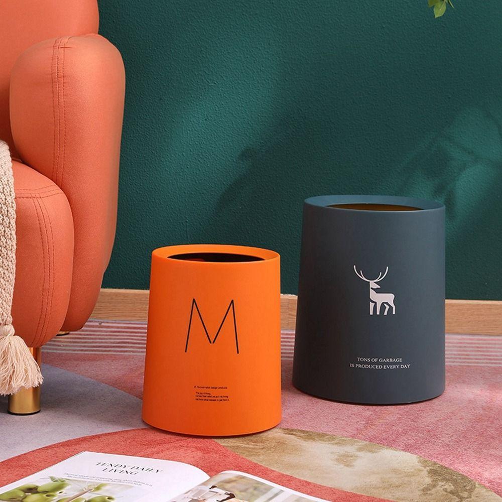 Bucket Nordic Style Desk Organizer Multi-use Garbage Basket Waste Bin Trash Can Desktop Dustbin