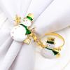 Christmas Napkin Rings Set of 6 Snowman Metal Napkin Ring Holders for Dining Table Decor for