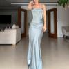 2024 Europe, America, Amazon cross-border women's clothing new temperament suspender sexy slim solid color fishtail suit skirt