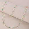 Temperament Fashion Green Stone Beaded Pendant Necklace for Women Simple Korea Fashion Collarbone Chain Jewelry Accessories Gift