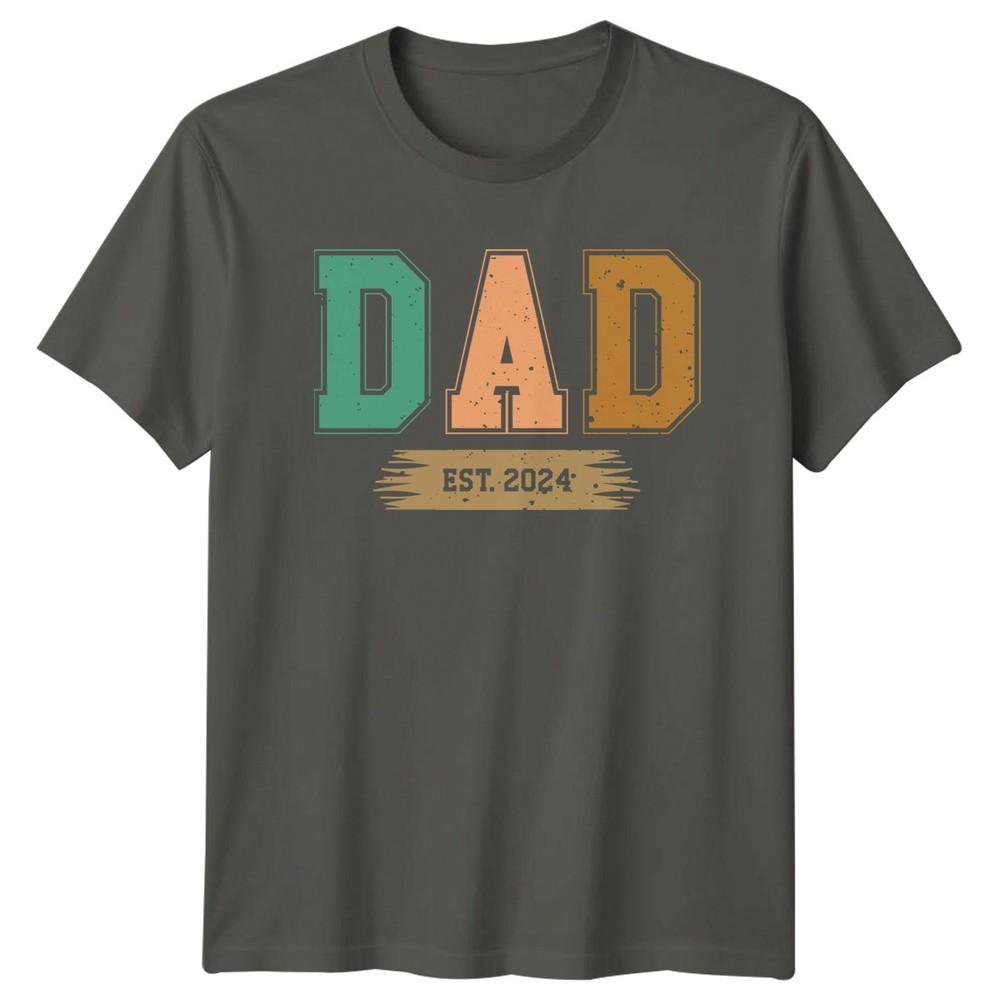 Dad Est 2024 Unisexs TShirt New Dad Fatherhood Fathers Day Gift For Him