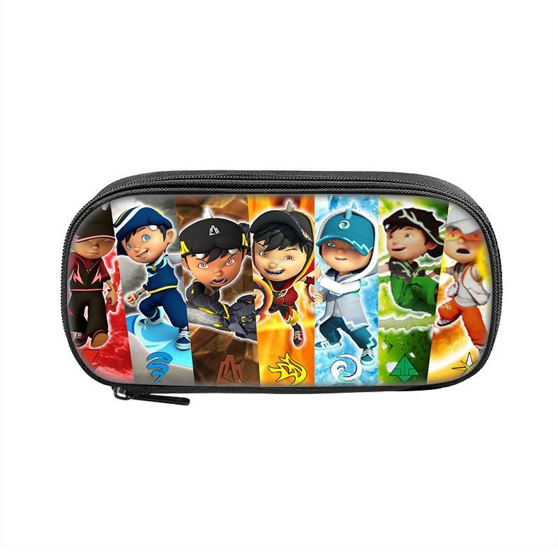 Boboiboy Pencil Case For Kids Nylon Storage Bag With Cartoon Design