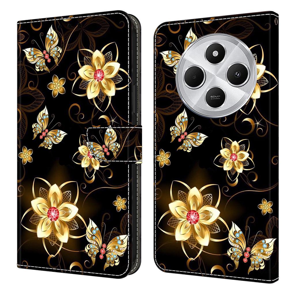 Wallet Case For Xiaomi Poco C75 4G/Redmi 14R 5G/14C 4G Pattern Printing PU Leather Flip Stand Phone Cover