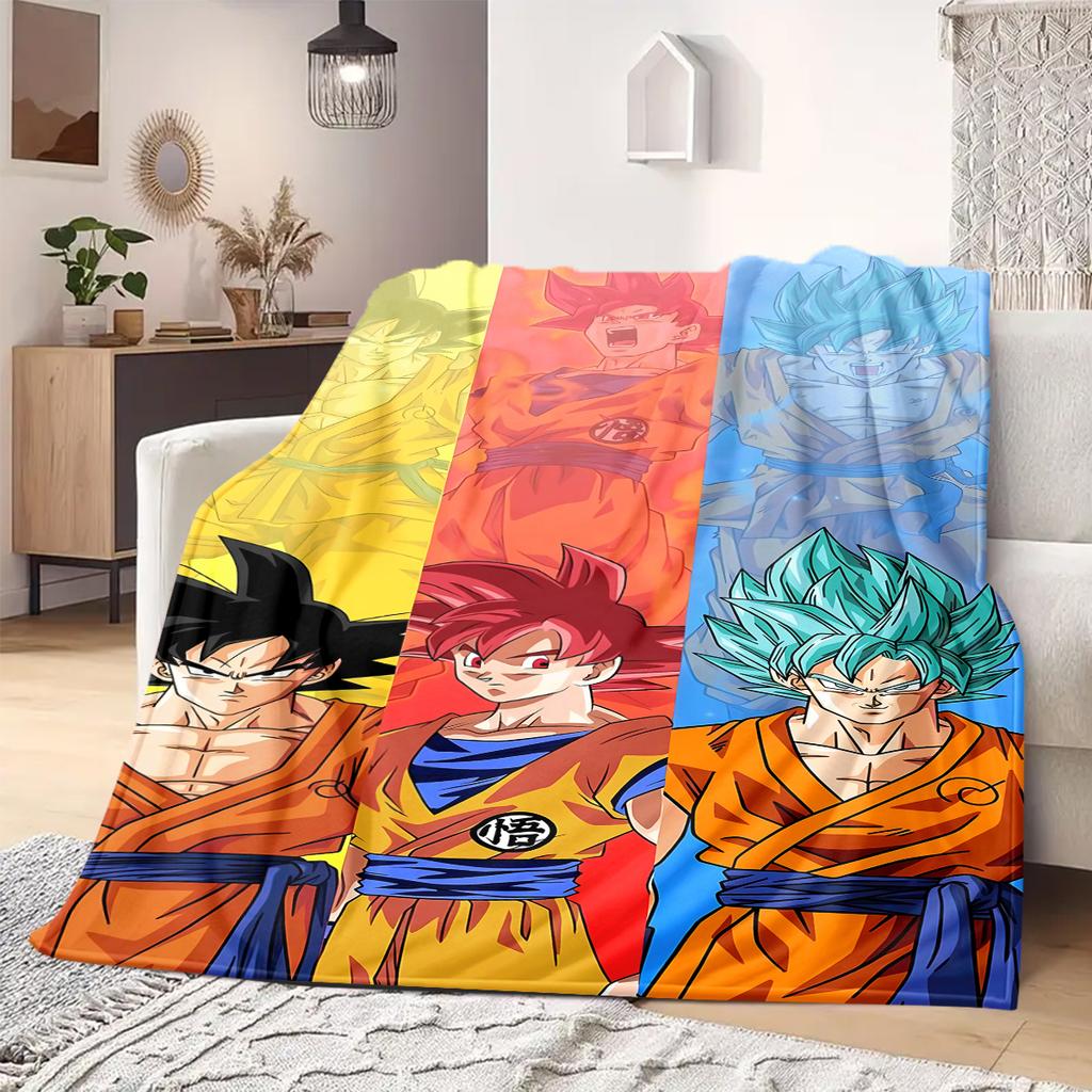Dragon Ball Z Print Blanket Warm Comfortable Flannel Blanket Suitable for Bedrooms,Sofas, Beds,Chairs,Travel -QIAO26