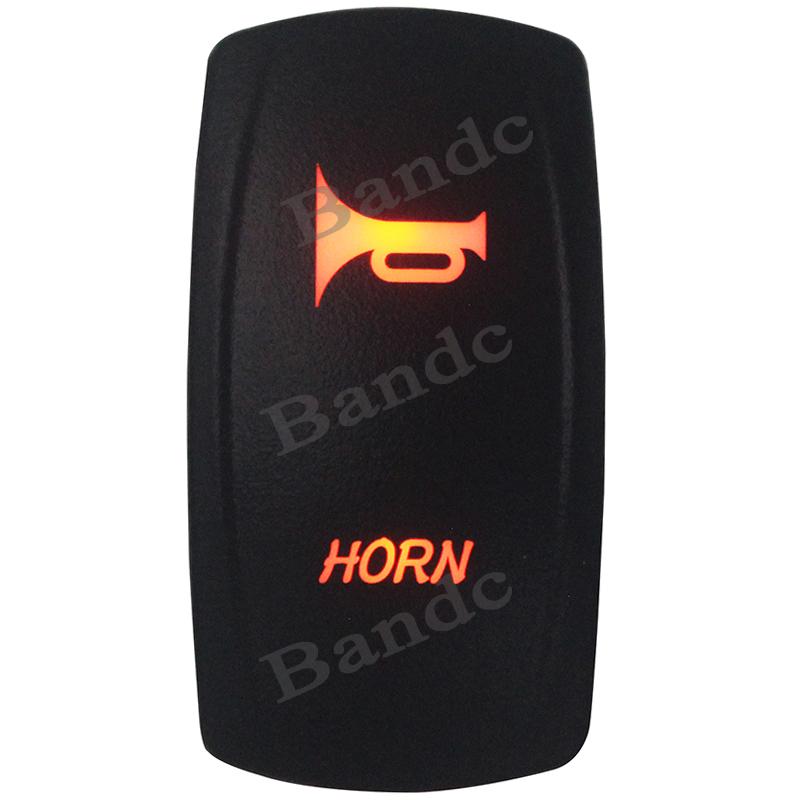 12V/24V Horn Momentary Rocker Switch Laser 5 Pin (On)-Off Siren Speaker Toggle Switch Replacement for Car Boat UTV Can Am Jeep