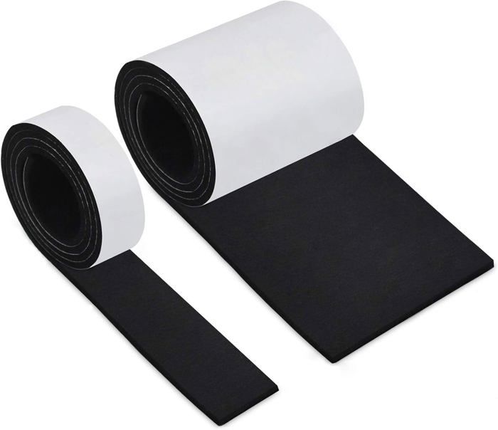Patins feutre autocollants - AIMOONSA - Lot 2 rouleaux - Noir - 100x10x4 cm - Antidérapant