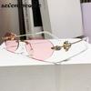 Small Frame Rhinestone Polygon Sunglasses Women  Luxury Brand Fashion Y2K Punk Metal Sun Glasses Retro Prescription Eyewear