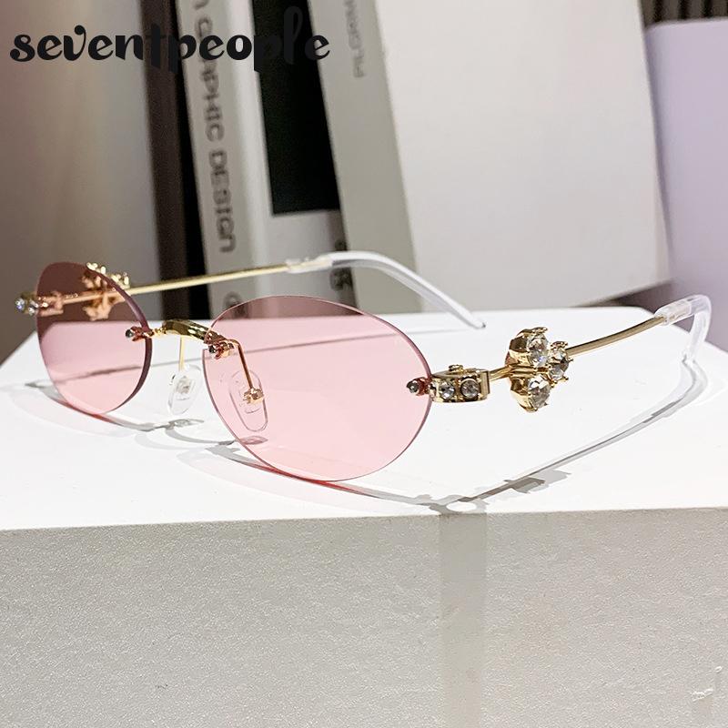 Small Frame Rhinestone Polygon Sunglasses Women  Luxury Brand Fashion Y2K Punk Metal Sun Glasses Retro Prescription Eyewear