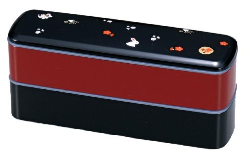 HAKOYA Thin Bento 51490 Two-Tier Box, Red, Small,