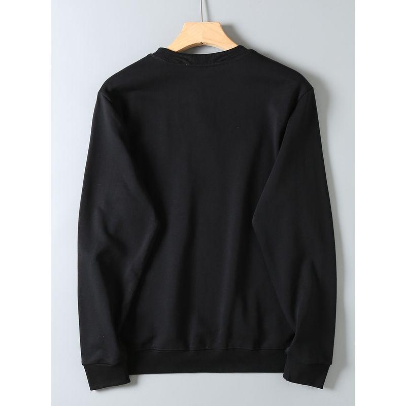 Men's Autumn Sweatshirt with Fish Scale Embroidery, Heavy Wash, and Long Sleeves, Suitable for Sports and Casual Wear