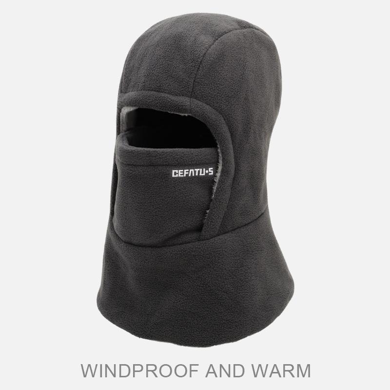 Fleece Balaclava Cycling Cap Cold-Proof Windproof Warm Hood And Hat Thicken Thermal Ski Windproof Cap Women Men