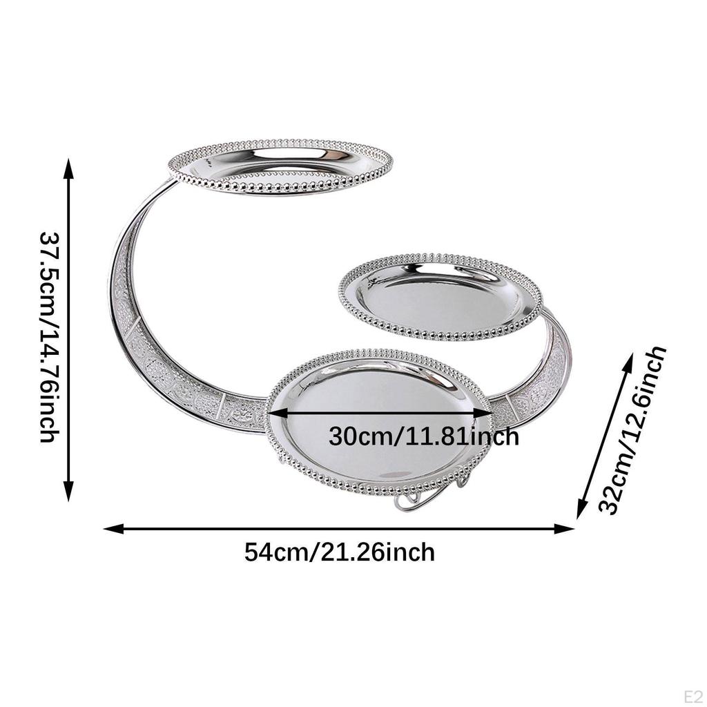 3 Tiers Metal Cake Stand Rack Fruit Plate Dessert Table Display for Countertop Celebration