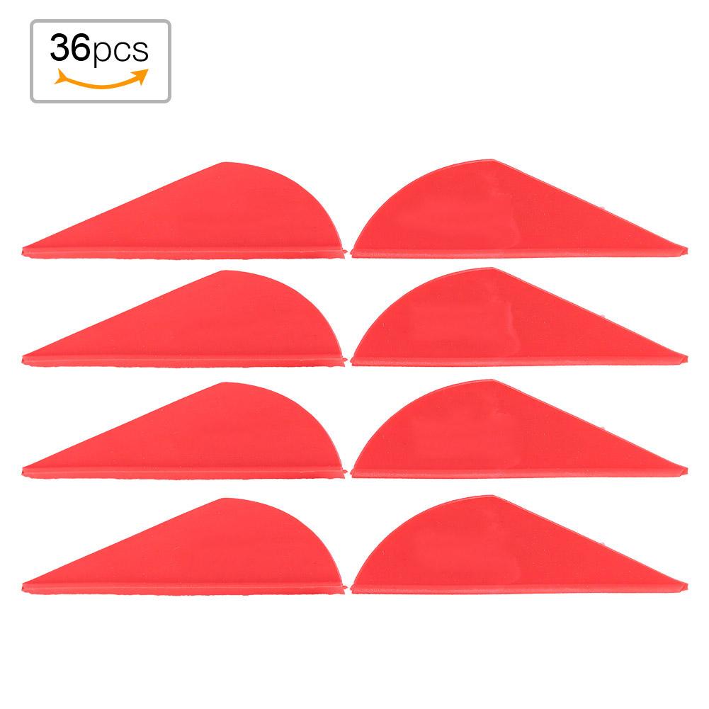 36pcs Archery Arrow Fletches Rubber Fletching Feathers DIY Accessory for Compound Bow (red)
