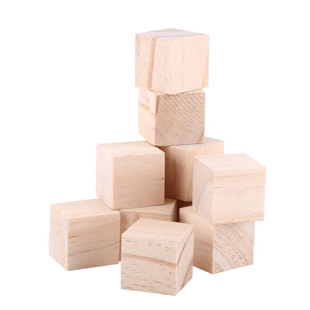 30PCS Square Wood Square Blocks Unfinished Square Wooden Block Wooden Blocks  DIY Projects