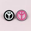 Creative Peace Logo Brooch: Cartoon Style, Two-Color Round Badge for Clothing Accessories