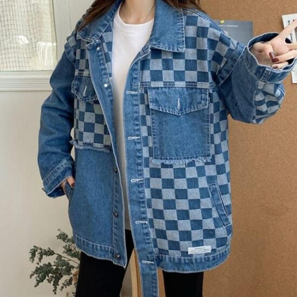 Navava Retro Point Long Sleeve Denim Jacket Nc344